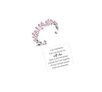 Decixde Nobody Has It All Together Pink Band Ring Irregular Pink Crystal Self Love Ring All Your Broken Pieces Make You Beautiful Jewelry, Copper, No Gemstone