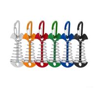 Deck Anchors and Carabiner Set of 12, Aluminum Alloy and Stainless Steel Build for Enhanced Tent and Furniture Security in For Outdoor Settings (silver)