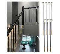 Deck Balusters, Wrought Iron Balusters, Staircase Balusters Post Kit/Straight Interior Balcony Porch Railing Parts Column With Swivel Top Bracket(7 Pack Black)