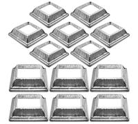 Deck Base Plate Anchor Cover Galvanized Iron 24pcs Silver 40x40