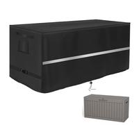 Deck Box Cover Heavy Duty Waterproof Deck Box with Handle, Outdoor Large Storage Box Cover Patio Rectangular Bench Cover (43 x 18 x 21inch)