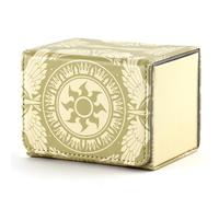 Deck Box for MTG Cards, Trading Commander Deck Case Holds 120+ Sleeved Cards, PU Leather Magnetic Collectible Card Storage Box Fits for TCG Magic Card (Yellow)