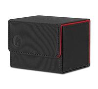 Deck Box with 100 Pcs Card Sleeves for MTG Cards - Commander Deck Box Fits 100 Sleeved Cards - Card Storage Box in PU Leather for CCG TCG (Black)