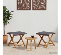 Deck Chair 2pc Grey Solid Eucalyptus Wood Outdoor Folding Patio Seat Pair 41x42