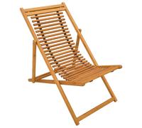 Deck Chair Adjustable Natural Solid Eucalyptus Wood Reclining Outdoor vidaXL