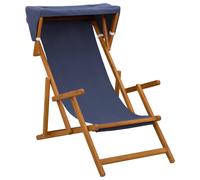 Deck Chair Solid Eucalyptus Wood Multicolour 67.5x113x103cm Foldable 3-Pos Patio