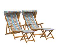 Deck Chair Adjustable Solid Eucalyptus Wood Outdoor Seating Backyard vidaXL