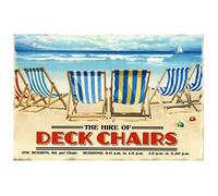 Deck Chairs for Hire Blue Vintage Novelty Funny Home Gift Bathroom Bar Pub Man Cave Bedroom Parlor Restaurant Store Garage Retro Animal Posters Plaque Mural Metal Tin Sign Wall Decor 8x12 Inch