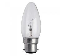 DECK INN 10 x Clear Candle Bayonet Cap BC B22 Lamp Light Bulbs 60 Watt