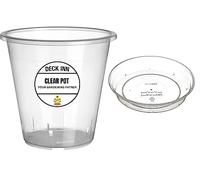 DECK INN Clear Plastic Stewart Orchid Pots with Saucer 18.5 cm Plastic Orchid Planter for Indoor and Outdoor 1 Saucer 1 Pot