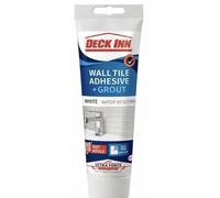 DECK INN ® Easy Apply UniBond Ultraforce Wall Tile Adhesive and Grout, WHITE Waterproof Anti-Mould bathrooms and kitchens