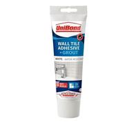 DECK INN ® Easy Apply UniBond Ultraforce Wall Tile Adhesive and Grout, WHITE Waterproof Anti-Mould bathrooms and kitchens