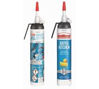 DECK INN ® Easy Apply White Sealant Handy UniBond Bath & Kitchen Pressure Pack 208g (White) shower Toilet Tiles worktop Waterproof