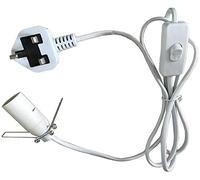 DECK INN Himalayan Salt Lamp Replacement Electrical Lamp Light Fittings 2 Metal Clip White- Spare Cable UK 3Pin Plug+Bulb