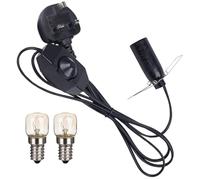 DECK INN Himalayan Salt lamp Replacement Light Fitting E14 Bulb Holder,Salt Lamp Replacement Light Fitting 5FT Salt Lamp Cable 1 Power Cord Cable with Dimmer Control Switch and 2 Bulbs