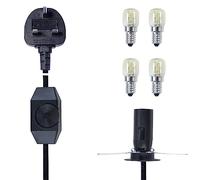 DECK INN Himalayan Salt lamp Replacement Light Fitting E14 Bulb Holder,Salt Lamp Replacement Light Fitting 3.5FT Salt Lamp 1 Spare Power Cord Cable with Dimmer Control Switch and 2 Bulbs