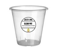 DECK INN Orchid Planter, 13cm Clear Plastic Plant Pot with Holes & Saucer, Indoor & Outdoor