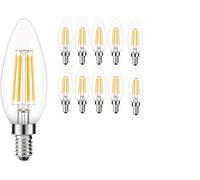 DECK INN Pack of 10 E14 LED Candle Bulbs, 4W Small Edison Screw Candelabra Bulb C35 LED Filament Chandelier Light Bulb, 40W Incandescent Equivalent, Warm White 2700K,470 Lumen