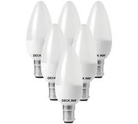 DECK INN Pack of 2 B15 LED Candle Light Bulbs,6W=9W=60W 600lm, Daylight 6500K, C35 SBC B15 Small Bayonet Cap LED Bulbs [Energy Class A+]