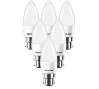 DECK INN Pack of 2 B22 LED Candle Light Bulbs,40W Incandescent Bulb Equivalent, 5.5W, 470lm, Cool White 4000K Non-Dimmable, C35 BC B22 Bayonet Cap LED Bulbs[Energy Class A+]