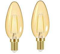 DECK INN Pack of 2 LED Filament 4W=5W SES E14 Candle Equivalent to 40W Incandescent SES E14 Small Edison Screw Warm White 2700k 150 Lumens