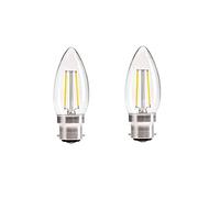 DECK INN Pack of 2 LED Filament 4W BC B22 Candle Equivalent to 40W Incandescent BC B22 Bayonet Cap Warm White 2700K,470 Lumens