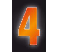 DECK INN Pack of 2 Orange Self Adhesive Wheelie Bin Numbers 4-17cm Wheelie Bin/Dust bin/Dustbin Number Stickers by Party2u