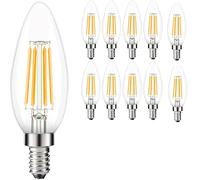 Deck INN Pack of 3 LED Filament 4W SES E14 Candle Equivalent to 40W Incandescent SES E14 Small Edison Screw Cool White 6500K,470 Lumens Non-Dimmable
