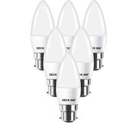 DECK INN Pack of 4 B22 LED Candle Light Bulbs,40W Incandescent Bulb Equivalent, 5.5W, 470lm, Warm White 2700K Non-Dimmable, C35 BC B22 Bayonet Cap LED Bulbs[Energy Class A+]