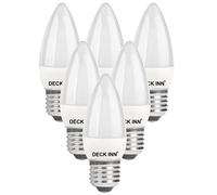 DECK INN Pack of 4 E27 LED Candle Light Bulbs,40W Incandescent Bulb Equivalent, 5.5W, 470lm, Warm White 2700K Non-Dimmable, C35 ES Edison Screw LED Bulbs[Energy Class