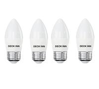 DECK INN Pack of 4 E27 LED Candle Light Bulbs,6W=9W=60W 600lm, Warm White 2700K Non-Dimmable, C35 ES Edison Screw LED Bulbs [Energy Class A+]
