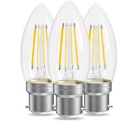 DECK INN Pack of 4 LED Filament 4W BC B22 Candle Equivalent to 40W Incandescent BC B22 Bayonet Cap Cool White 4000K,470 Lumens