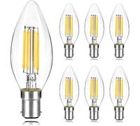 DECK INN Pack of 4 LED Filament 4W SBC B15 Candle Equivalent to 40W Incandescent SBC B15 Small Bayonet Cap Warm White 2700K,470 Lumens Non-Dimmable