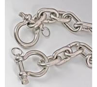 Deck Man 316 Stainless Steel Boat Anchor Chain with 2 Pcs Anti-Off Shackles, Marine Grade (1/2, Silver, 6FT)
