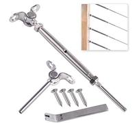 Deck Man T316-Stainless Steel Adjustable Angle 1/8" Cable Railing Kit/Hardware for Wood Post，Marine Grade (10 Pack)