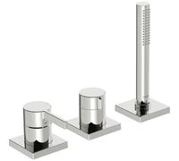 Deck Mounted Bath Tap Hansa LOFT Square rosette, 1 spray, 3 holes 214mm Chrome
