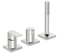 Deck Mounted Bath Tap Hansa STELA Square rose 3 holes 214mm Chrome