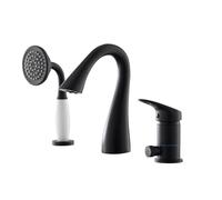 Deck Mounted Bath Taps with Shower Gooseneck Dual Mode Bath Tub Shower Single Lever,Black