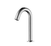 Deck Mounted Bathroom Basin Sink Faucet Cold & Hot Hand Touch Tap Automatic Inflated Sensor Faucet Crane(Black Short hot Cold,G3/8)