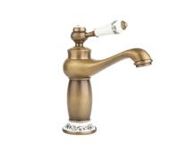 Deck Mounted Bathroom Sink Faucet - Single Lever Control Mixer Tap for Kitchen & Bathroom - One Hole Basin Tap, Retro Design