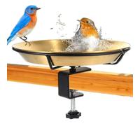 Deck Mounted Bird Bath with Clamp Detachable Feeder
