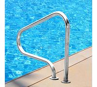 Deck-Mounted Pool Hand Rail with 3-Bend Design for Safe Inground Pool Entry and Exit