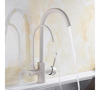 Deck Mounted Solid Brass Kitchen Faucet Mixer 3 Way Nickel Water Filter Tap Sink Faucet with Oatmeal Finish Modern Kitchen Tap for Enhanced Functionality