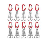 Deck Peg 10pcs / set Stainless Steel Family Camping | Stainless Steel Tent Accessories Board Peg with Flexible Guy Line for Secure Outdoor Shelter Setups, Family
