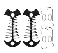 Deck Pens - Fish Bone Kayak Tie Stakes | 2-Piece Rust-Resistant Hardware Set with 2 Ropes and 4 Carabiners for BBQ Grills Camping Tables Outdoor and Gaps Between Boards