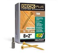 Deck Plus 48413 Wood Screws #8 x 2", Tan, 1lb Box
