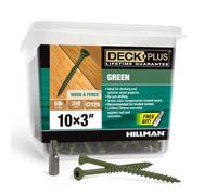 Deck Plus Deck Screws, #10 x 3" Self Drilling Screws, Green, 5 lb Box, Rust Resistant, T25 Star Bit