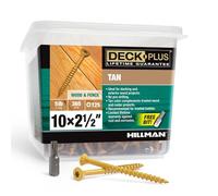 Deck Plus Wood Screws, Tan Exterior Screws, #10-2.5”, 5lb Box, 48416, White