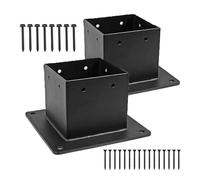 Deck Post Base | 3.3x3.5 Inch Inner Size Fence Post Anchors,Gazebos Fixing Hardware - for Outdoor Fence Garden Patio Porch Backyard Enclosures Pergolas Gazebos Sheds