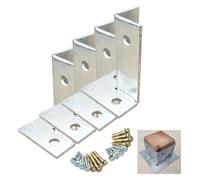 Deck Post Base Adjustable Post Anchor Base Height (100-200) mm Pack of 2(4pcs,Height 100mm)